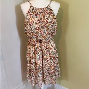 Blue Rain Floral Halter Dress - Multicolor